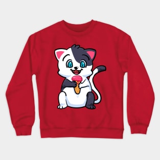 Cat cute with ice cream Crewneck Sweatshirt